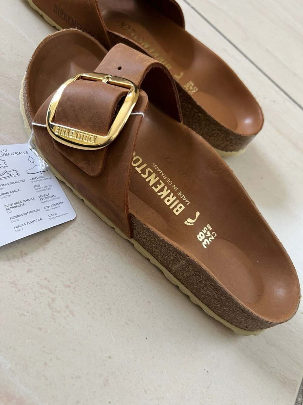 Birkenstock Madrid Big Buckle Sandal in Cognac-Size 38 - Picture 5 of 6